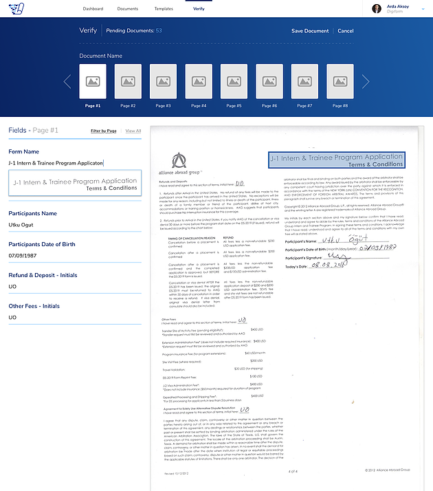 CaptureFast document capture verification page